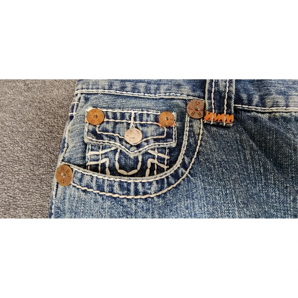 True Religion Bobby Super T Jeans Mens 38x34 Straight‎ Leg Light Wash USA